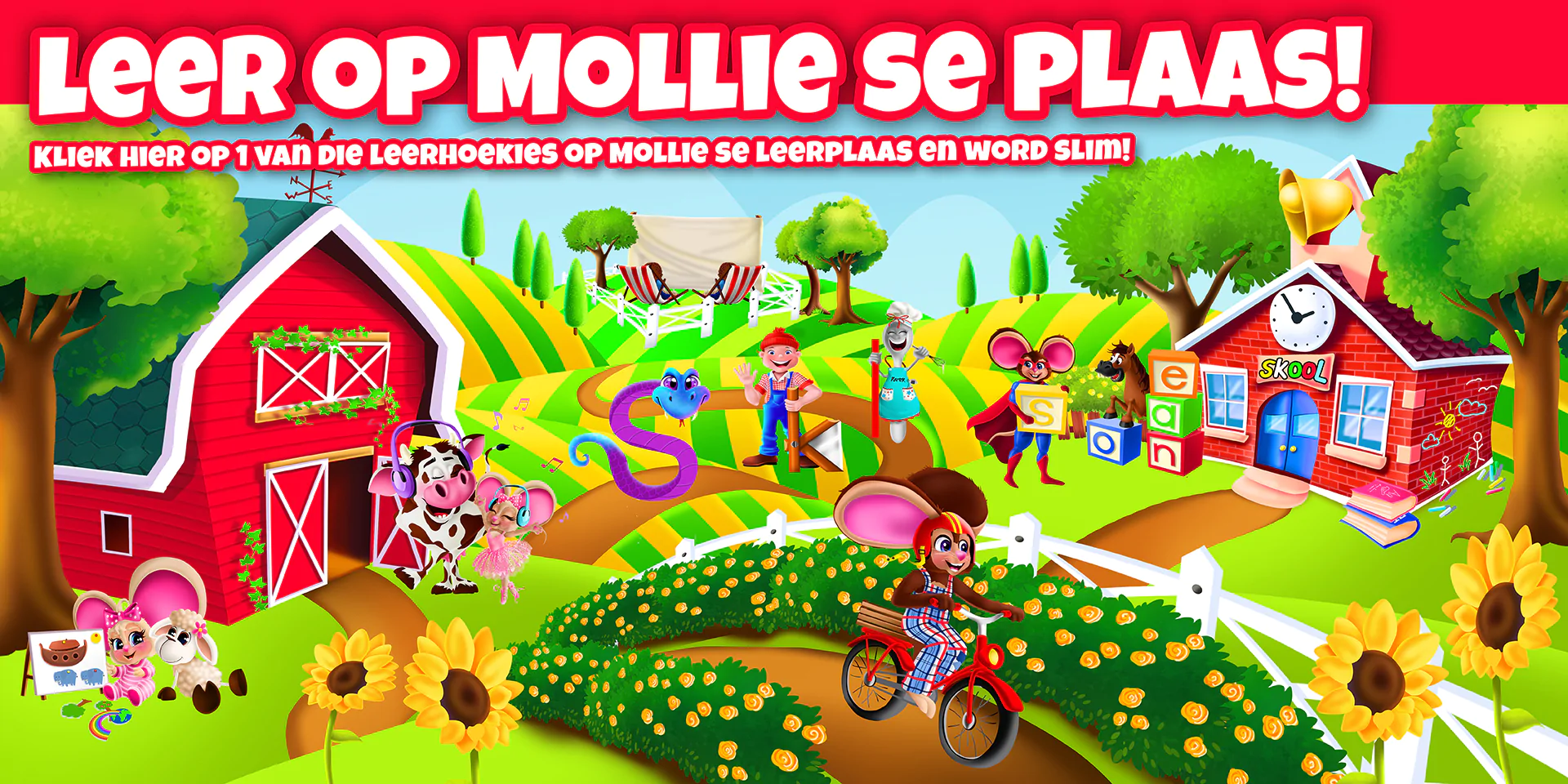 Leer op Mollie se plaas